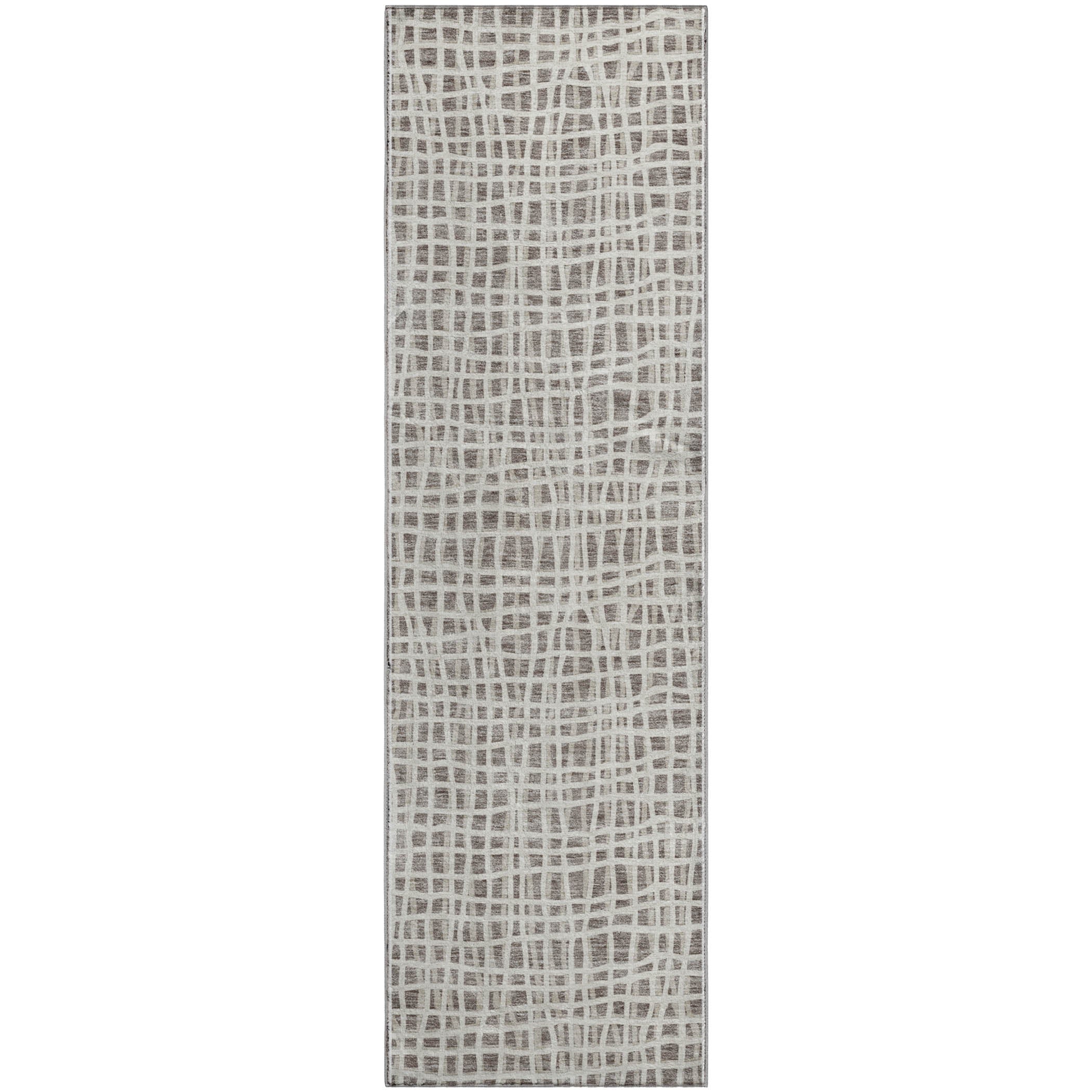 Mostar Machine Washable Transitional Taupe Brown Rug 2'3" x 7'6" #shape_Runner