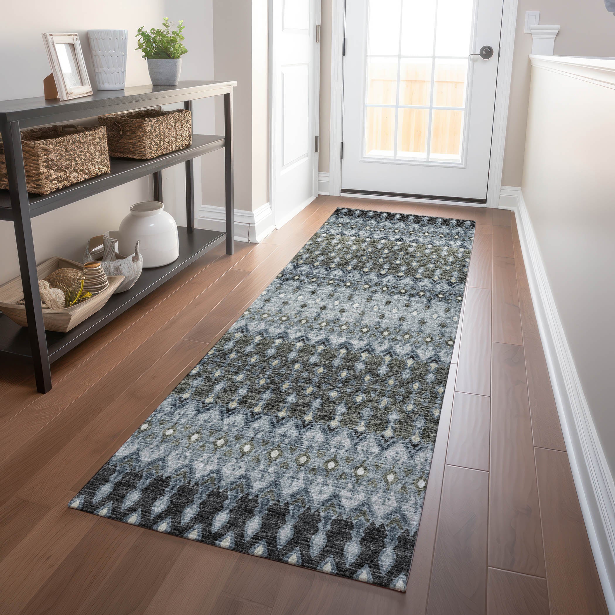 Salzburg Machine Washable Transitional Moody Multi Rug 2'3" x 7'6" #shape_Runner