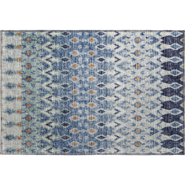Salzburg Machine Washable Transitional Seaglass Blue Rug 1'8" x 2'6"