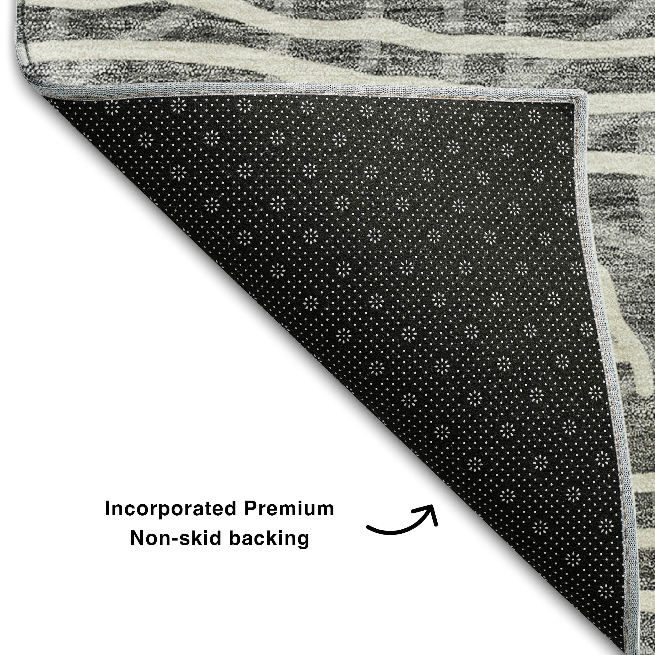 Bruges Machine Washable Transitional Charcoal Gray Rug 1'8" x 2'6" #shape_Rectangle