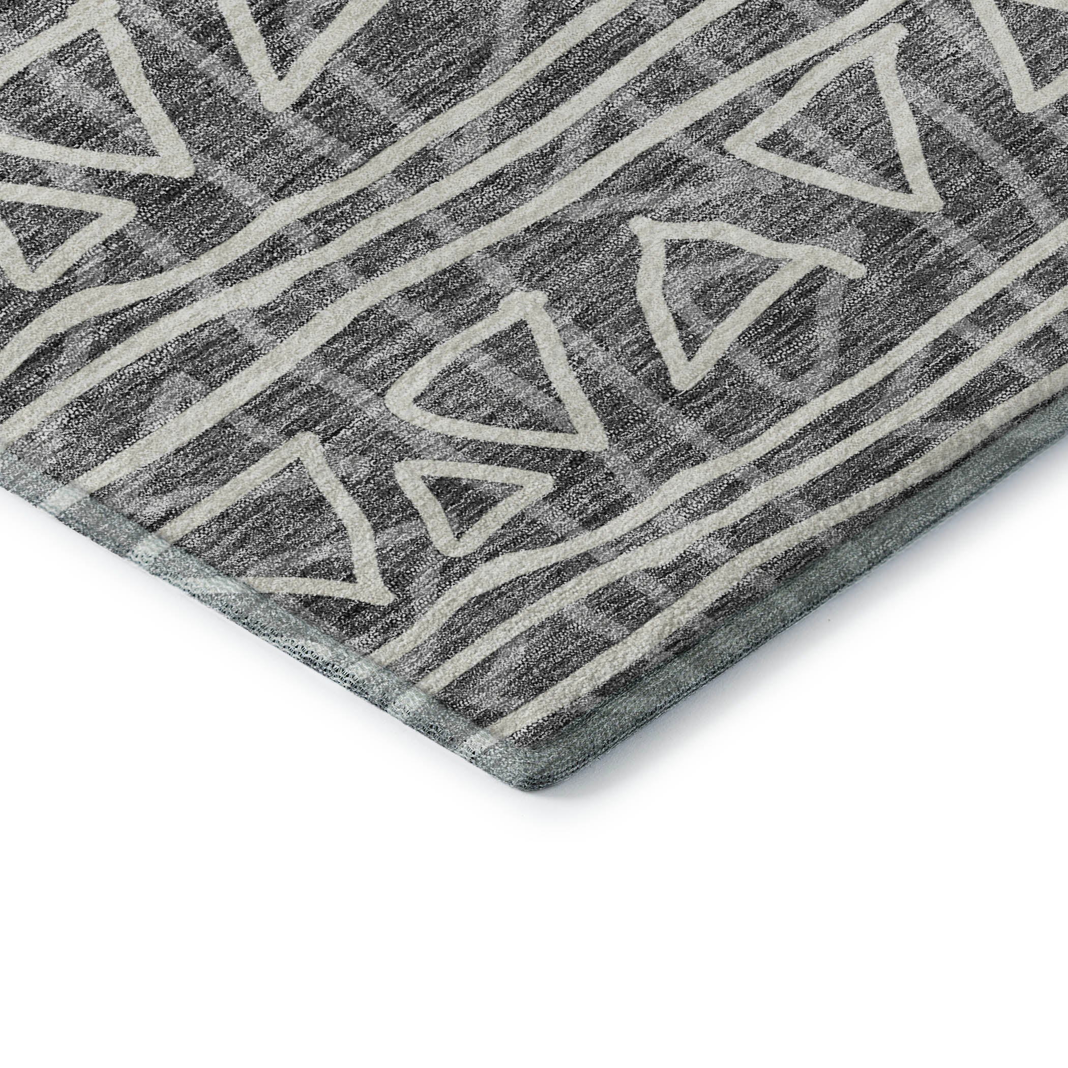 Bruges Machine Washable Transitional Charcoal Gray Rug 1'8" x 2'6" #shape_Rectangle