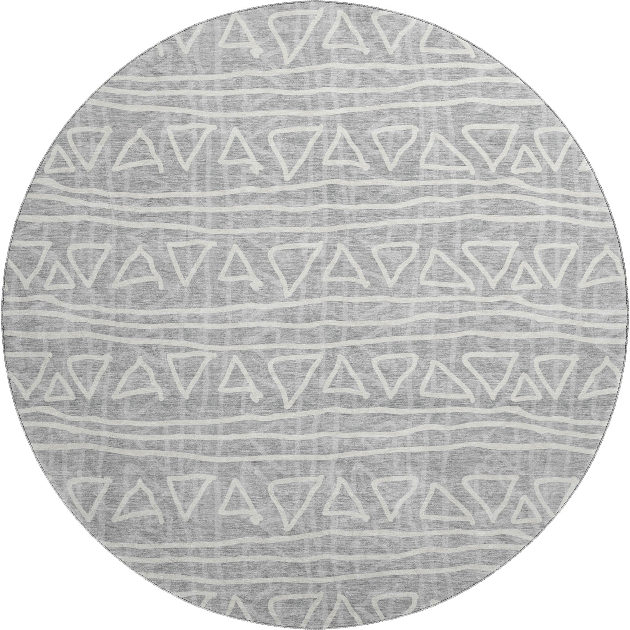 Bruges Machine Washable Transitional Gray Rug 8' x 8' #shape_Round