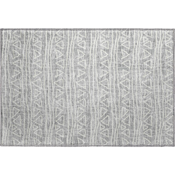 Bruges Machine Washable Transitional Gray Rug 1'8" x 2'6"