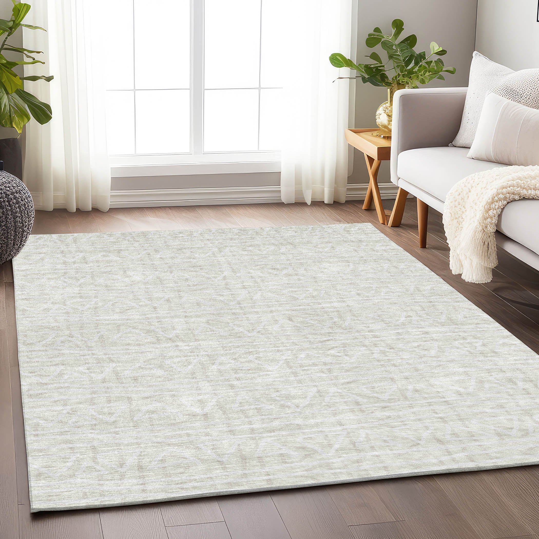 Bruges Machine Washable Transitional Ivory Rug 2'6" x 3'10" #shape_Rectangle