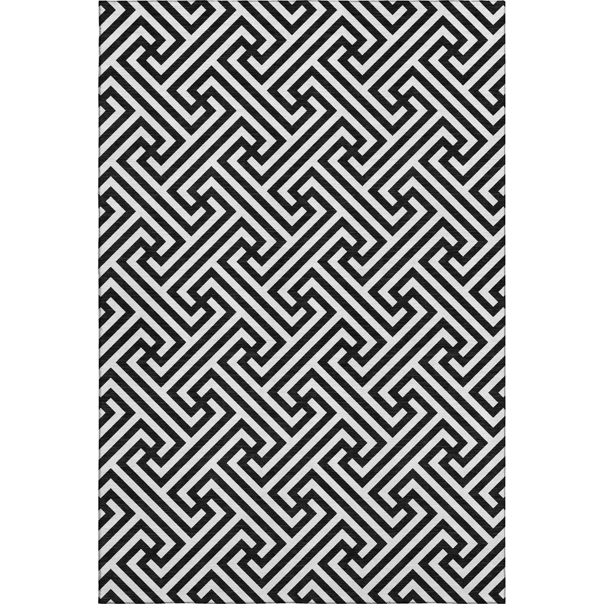 Chiang Mai Machine Washable Transitional Black Rug 2'6" x 3'10" #shape_Rectangle