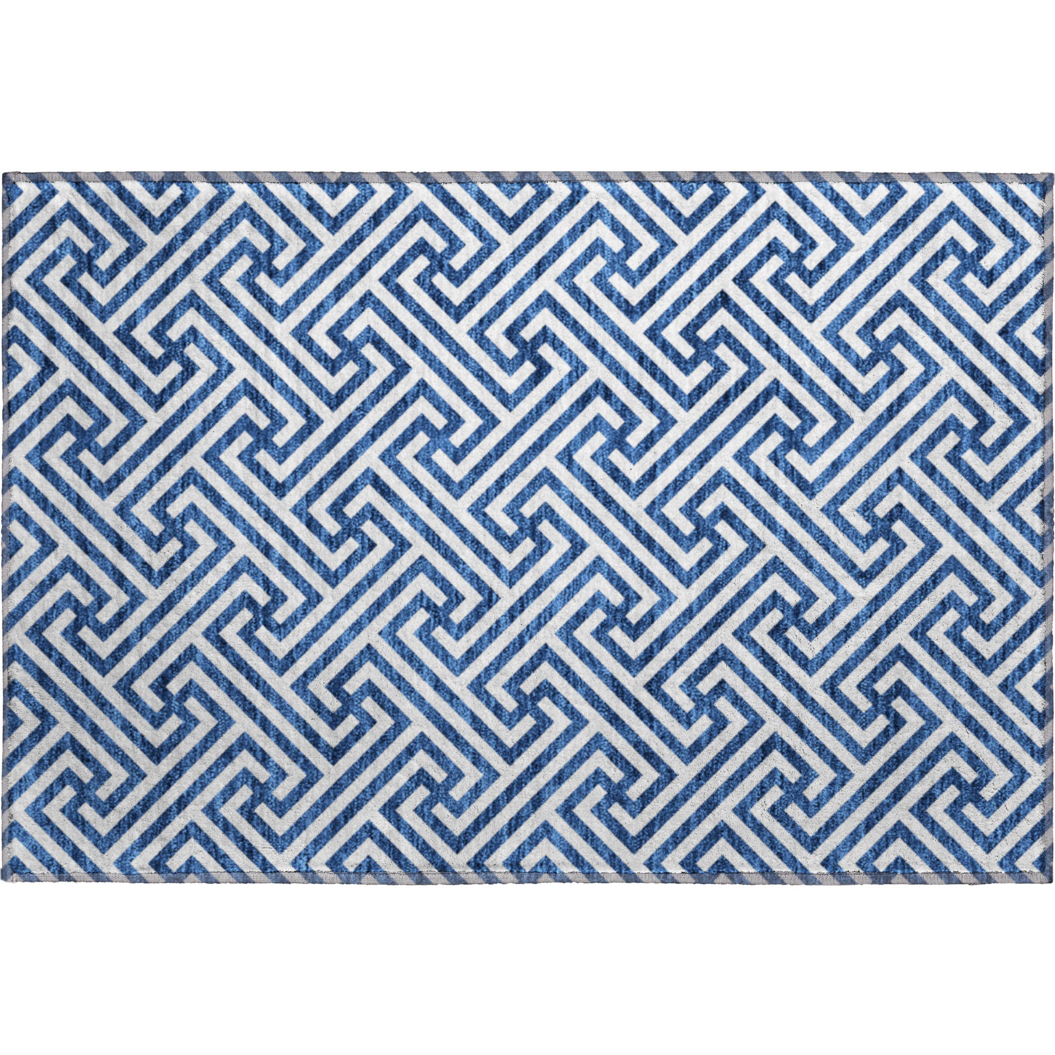 Chiang Mai Machine Washable Transitional Blue Rug 1'8" x 2'6" #shape_Rectangle