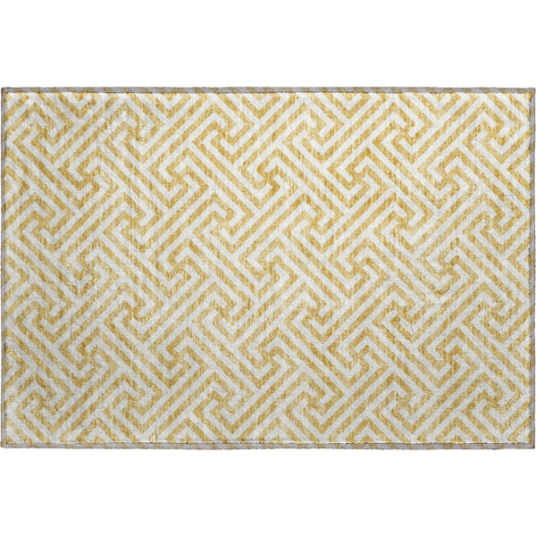 Chiang Mai Machine Washable Transitional Gold Rug 1'8" x 2'6"