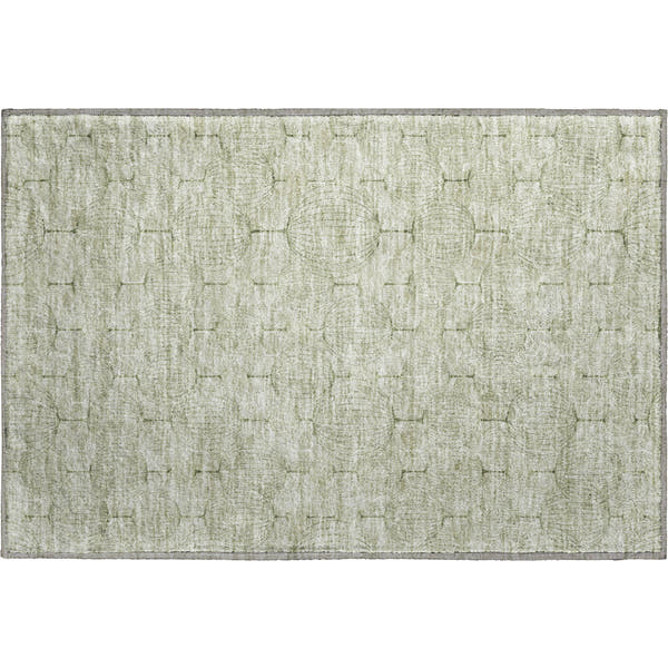 Dublin Machine Washable Transitional Aloe Green Rug 1'8" x 2'6"