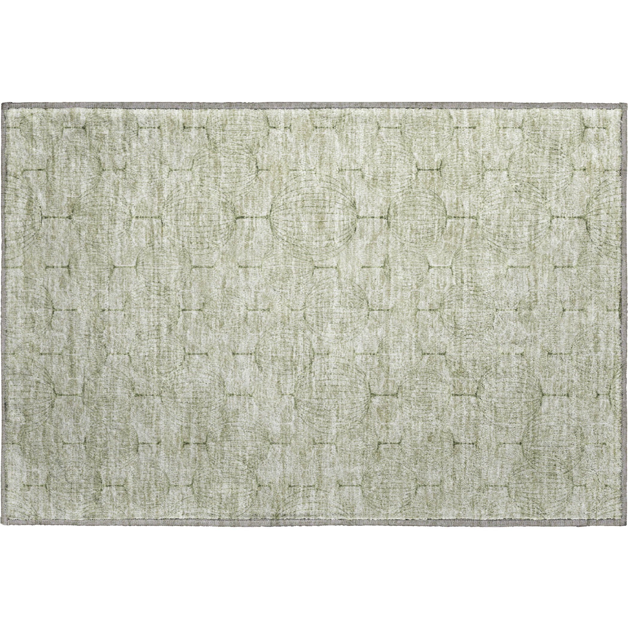 Dublin Machine Washable Transitional Aloe Green Rug 1'8" x 2'6" #shape_Rectangle