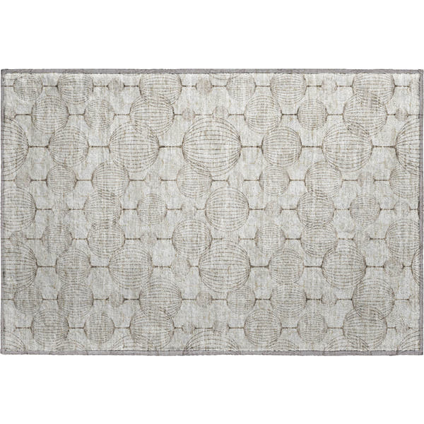 Dublin Machine Washable Transitional Beige Brown Rug 1'8" x 2'6"