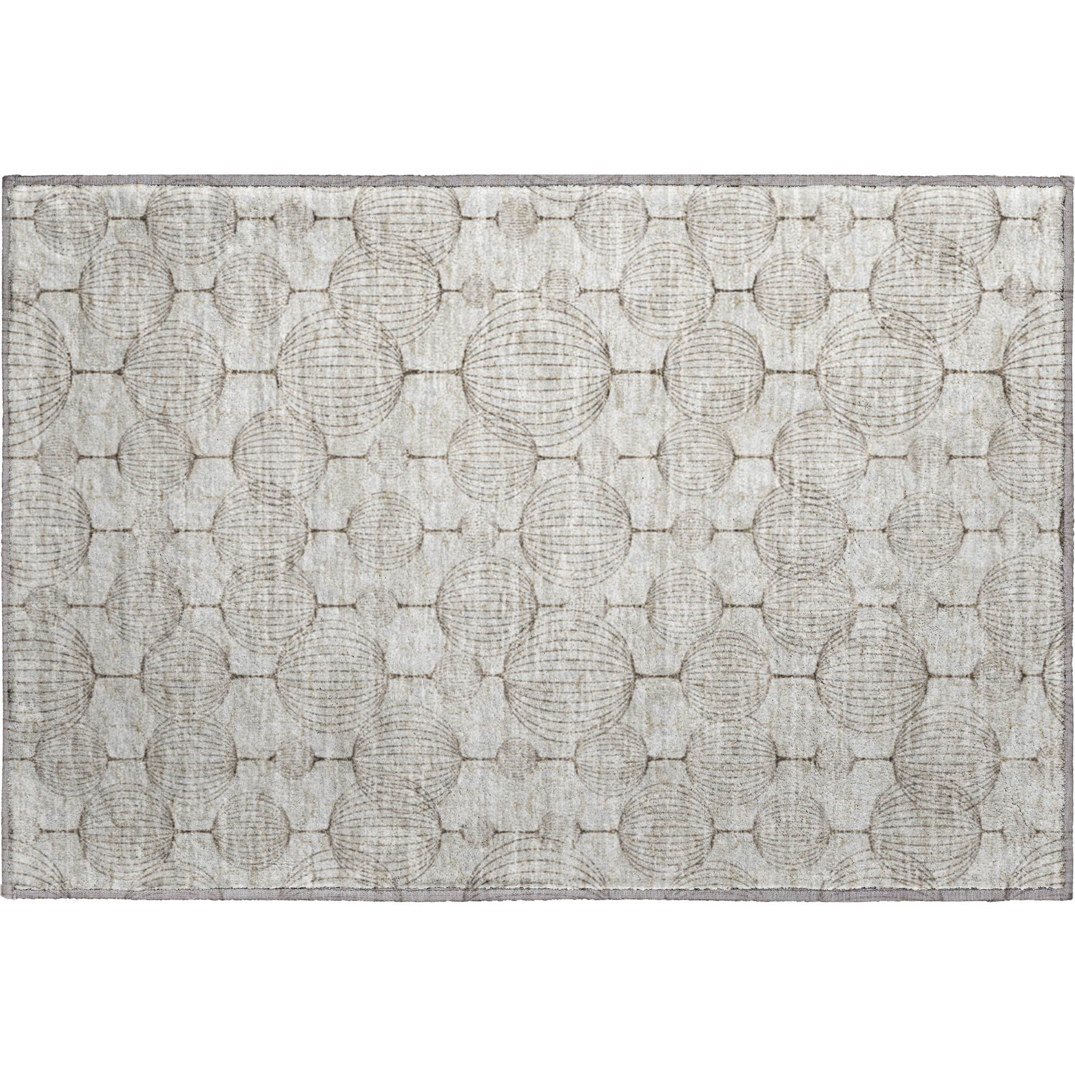 Dublin Machine Washable Transitional Beige Brown Rug 1'8" x 2'6" #shape_Rectangle