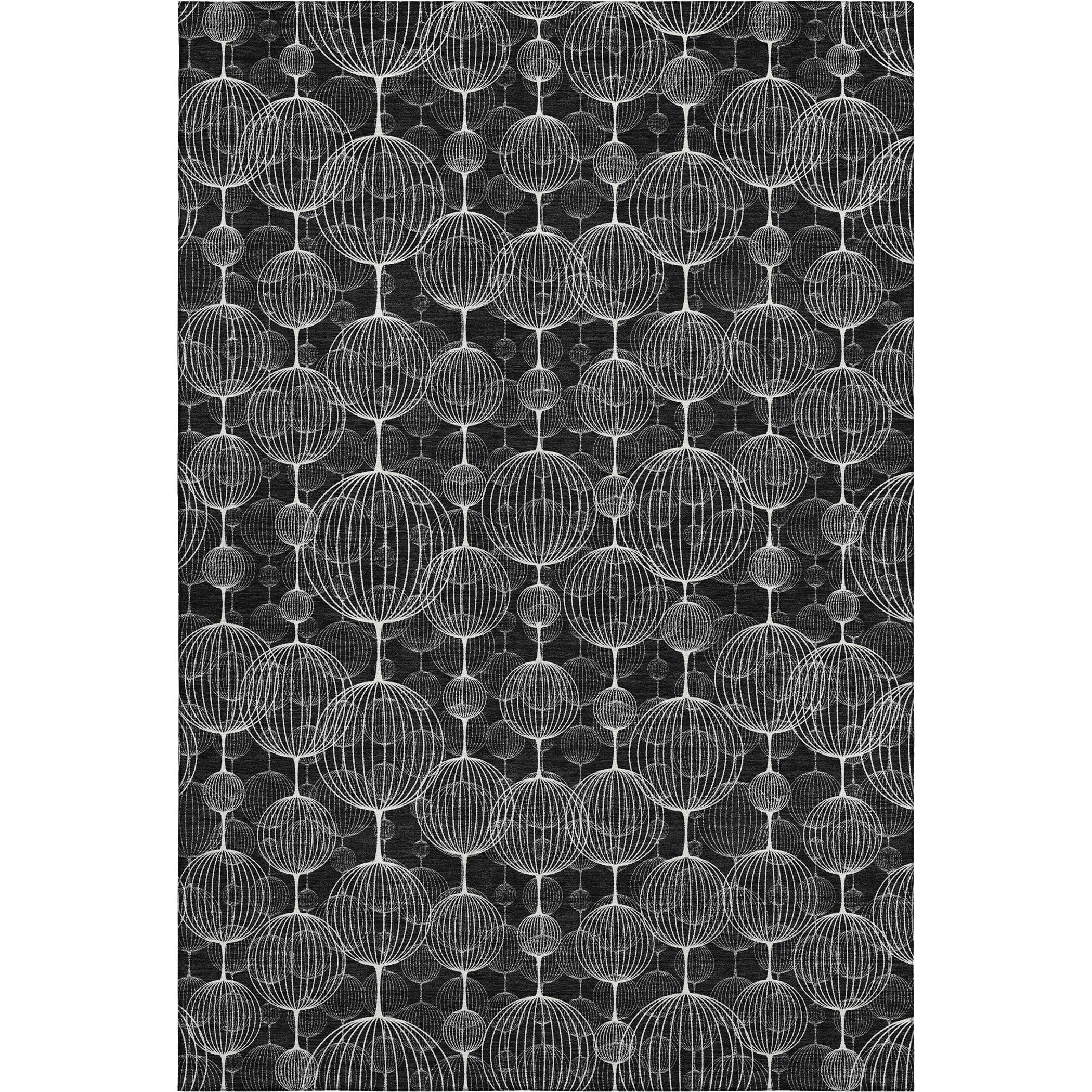 Dublin Machine Washable Transitional Black Rug 2'6" x 3'10" #shape_Rectangle