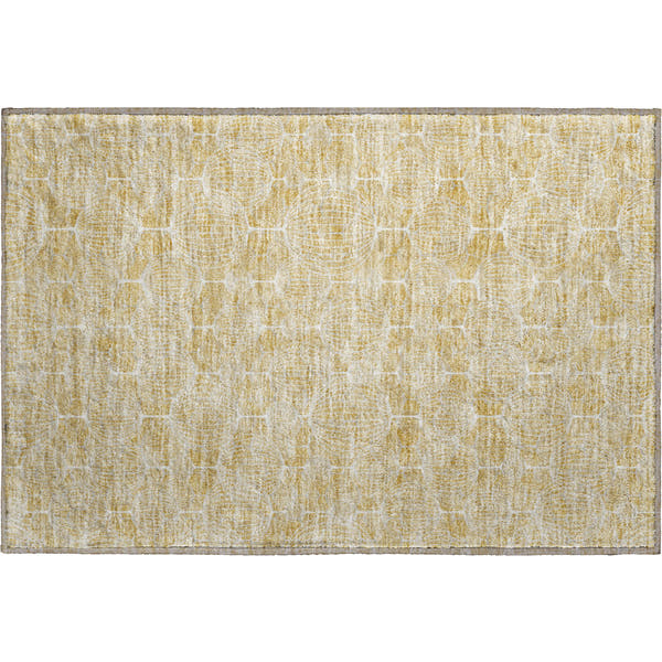 Dublin Machine Washable Transitional Gold Rug 1'8" x 2'6"