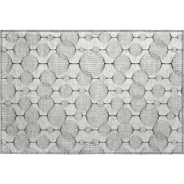 Dublin Machine Washable Transitional Graphite Gray Rug 1'8" x 2'6"