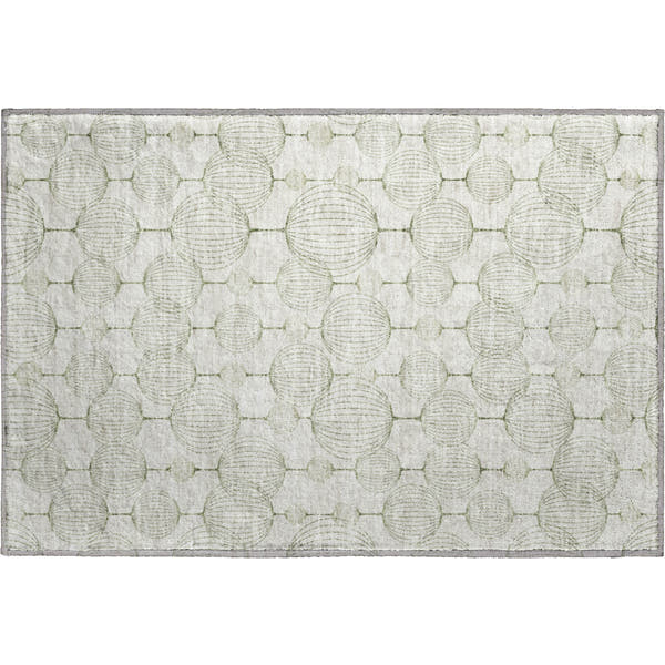 Dublin Machine Washable Transitional Green Rug 1'8" x 2'6"