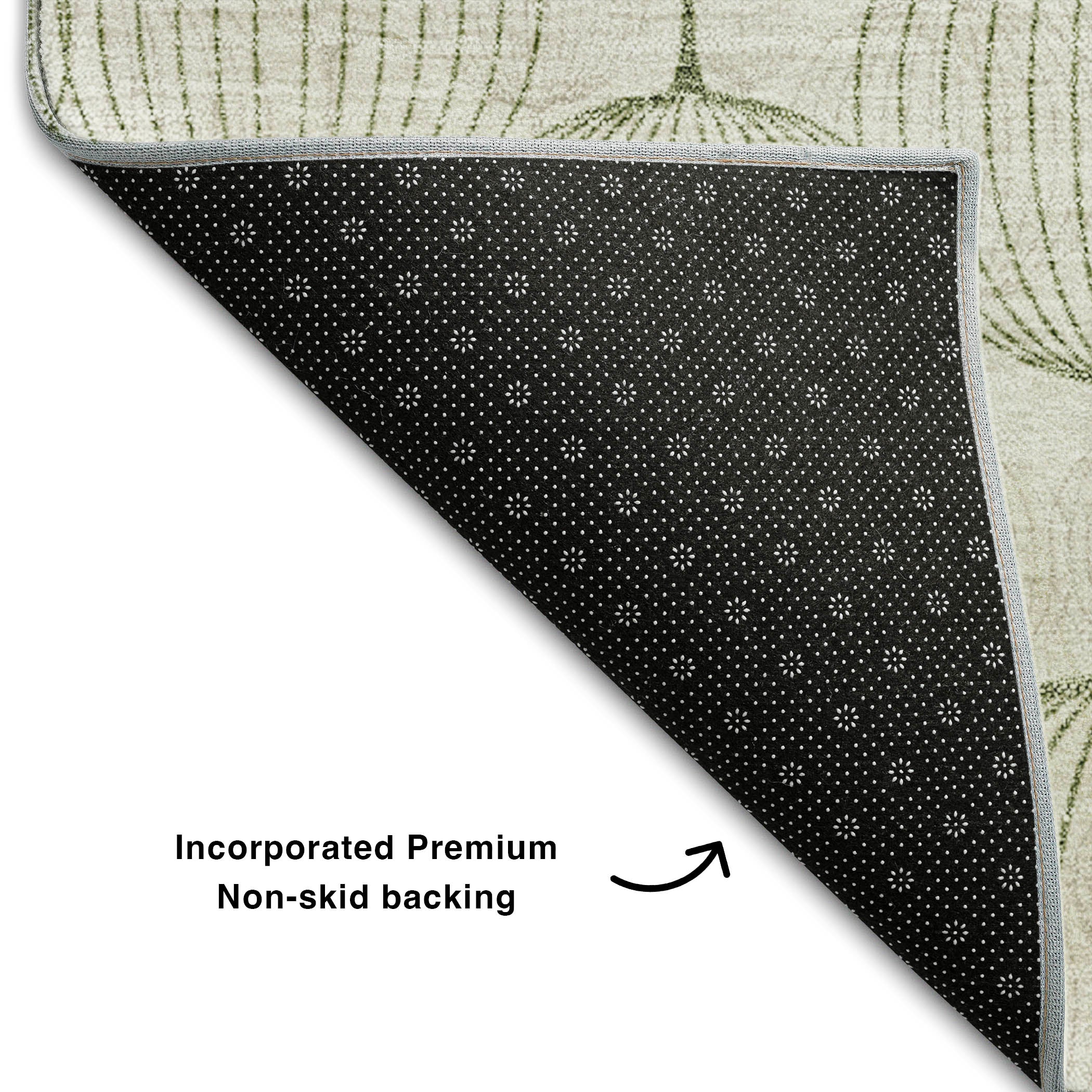 Dublin Machine Washable Transitional Green Rug 1'8" x 2'6" #shape_Rectangle
