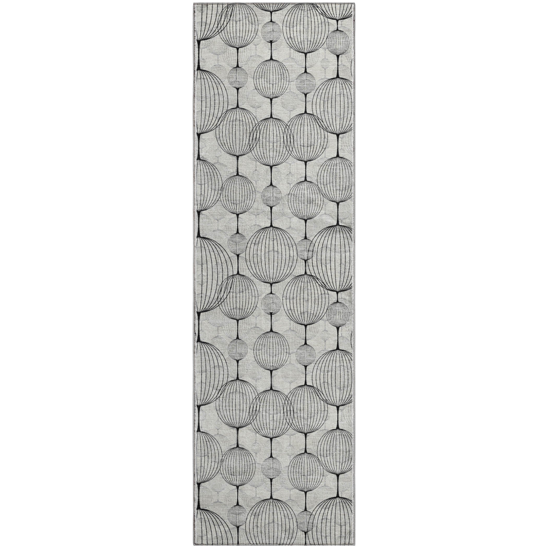 Dublin Machine Washable Transitional White Ivory Rug 2'3" x 7'6" #shape_Runner