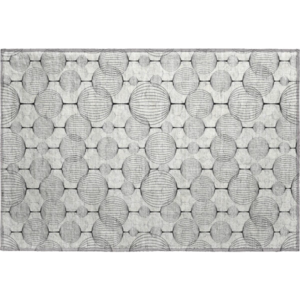 Dublin Machine Washable Transitional White Ivory Rug 1'8" x 2'6"