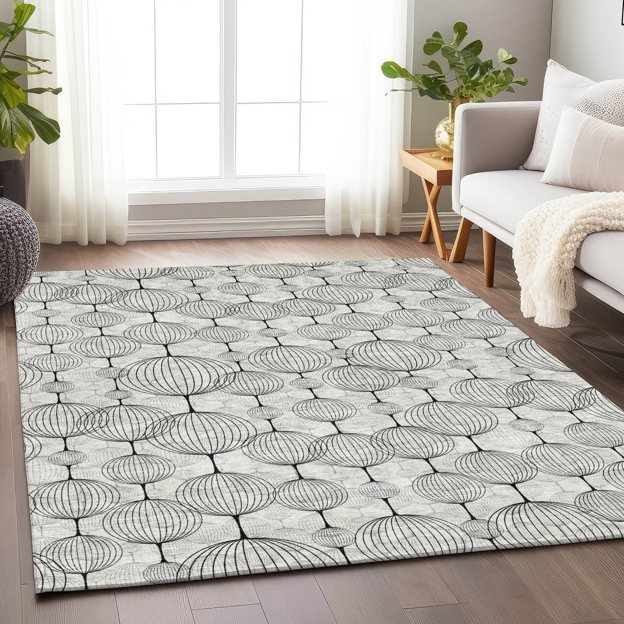 Dublin Machine Washable Transitional White Ivory Rug 2'6" x 3'10" #shape_Rectangle