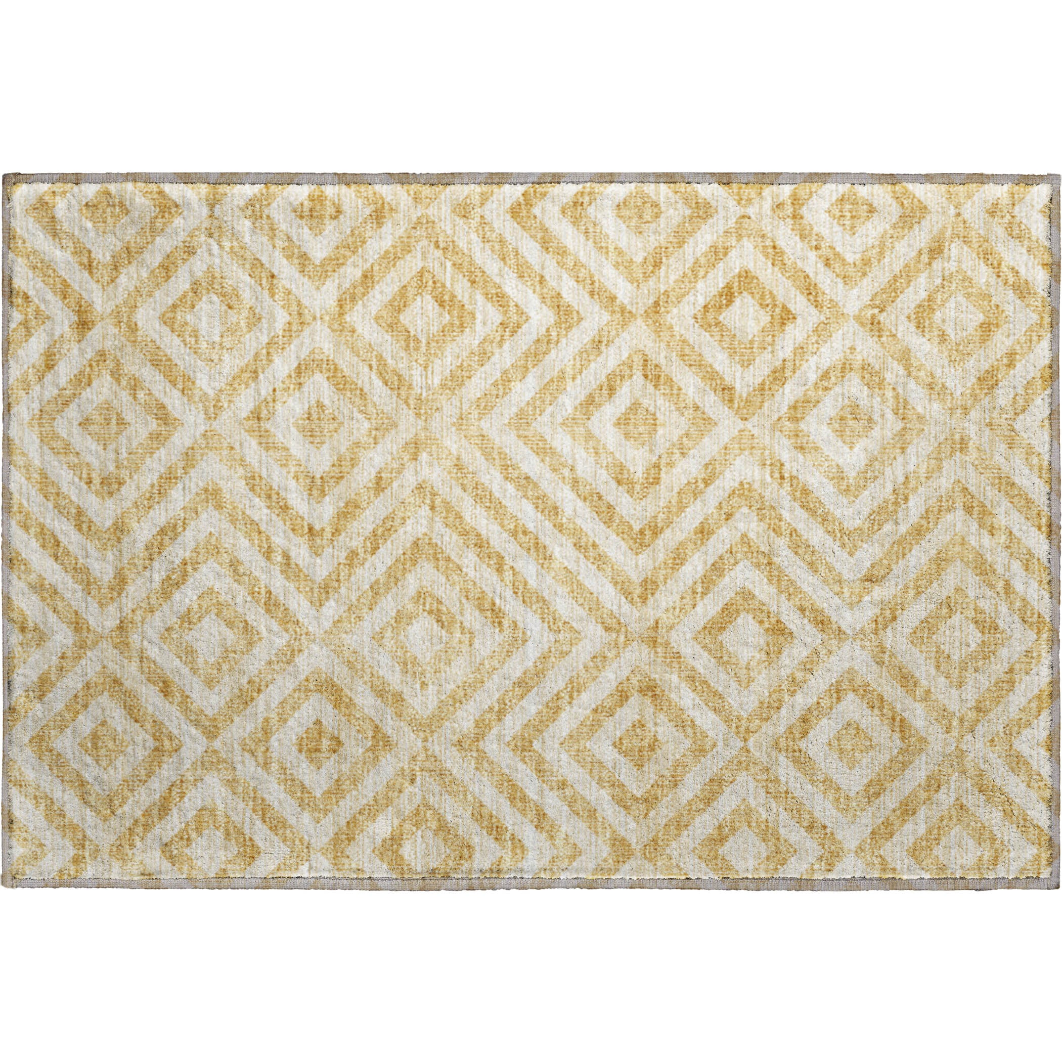 Kathmandu Machine Washable Transitional Gold Rug 1'8" x 2'6" #shape_Rectangle