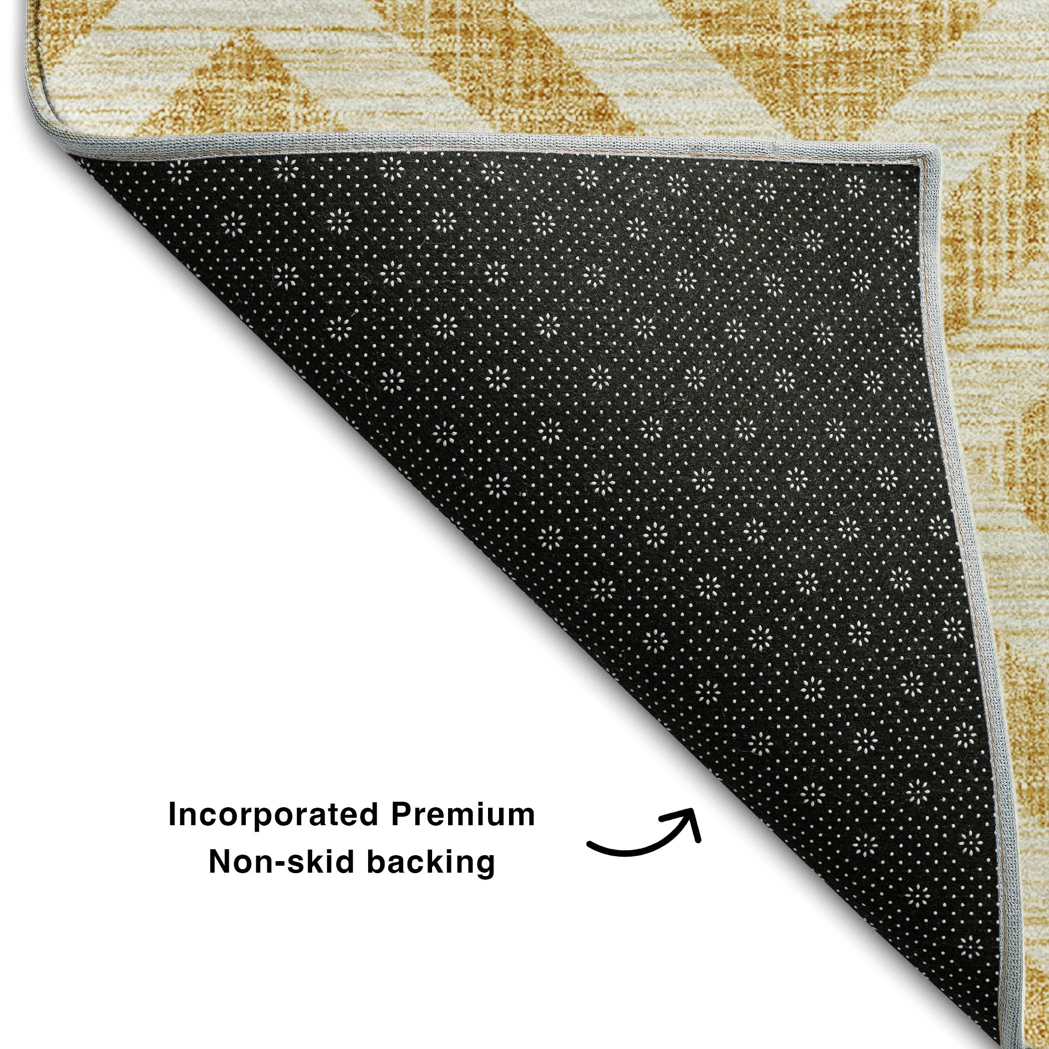 Kathmandu Machine Washable Transitional Gold Rug 1'8" x 2'6" #shape_Rectangle