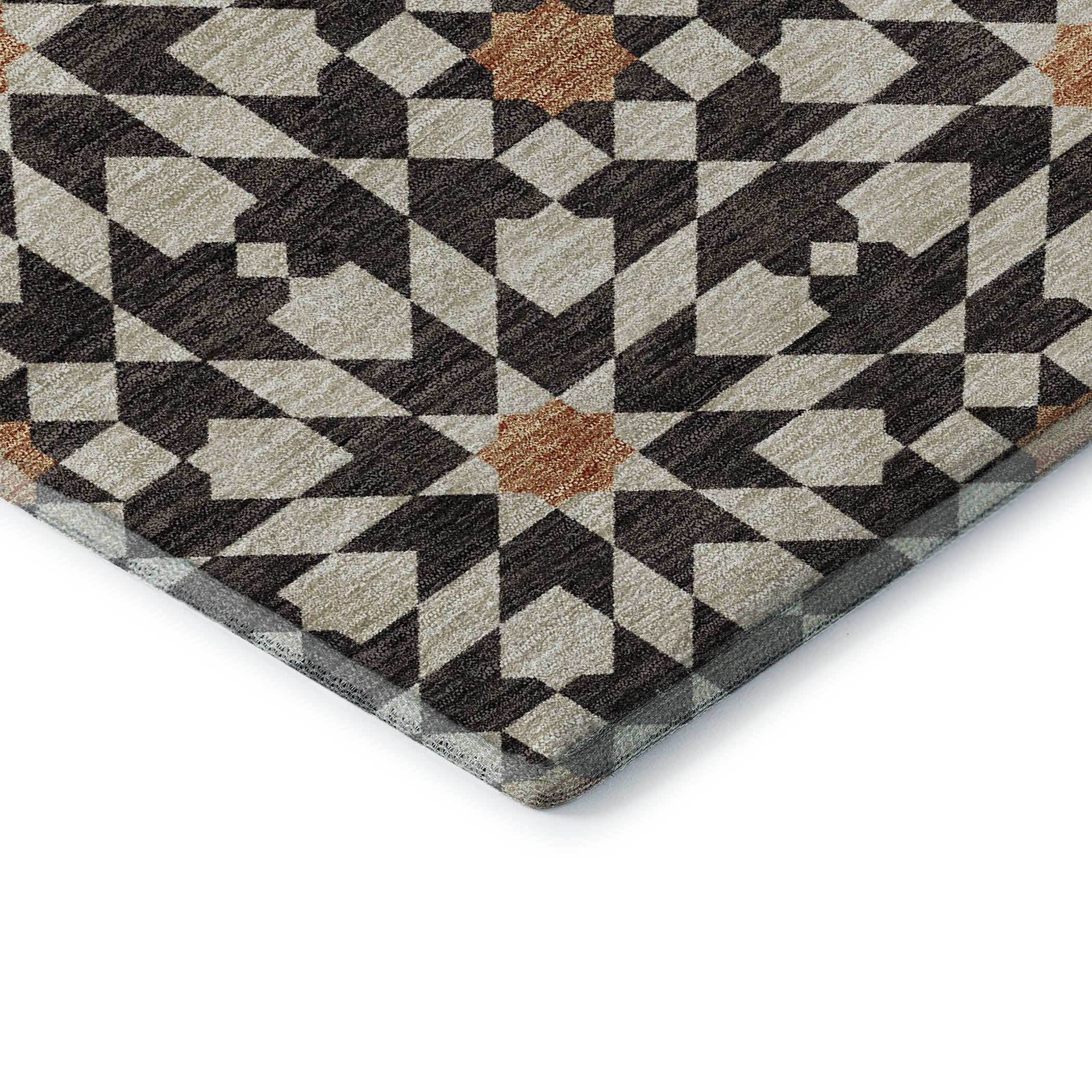 Queenstown Machine Washable Transitional Charcoal Gray Rug 1'8" x 2'6" #shape_Rectangle