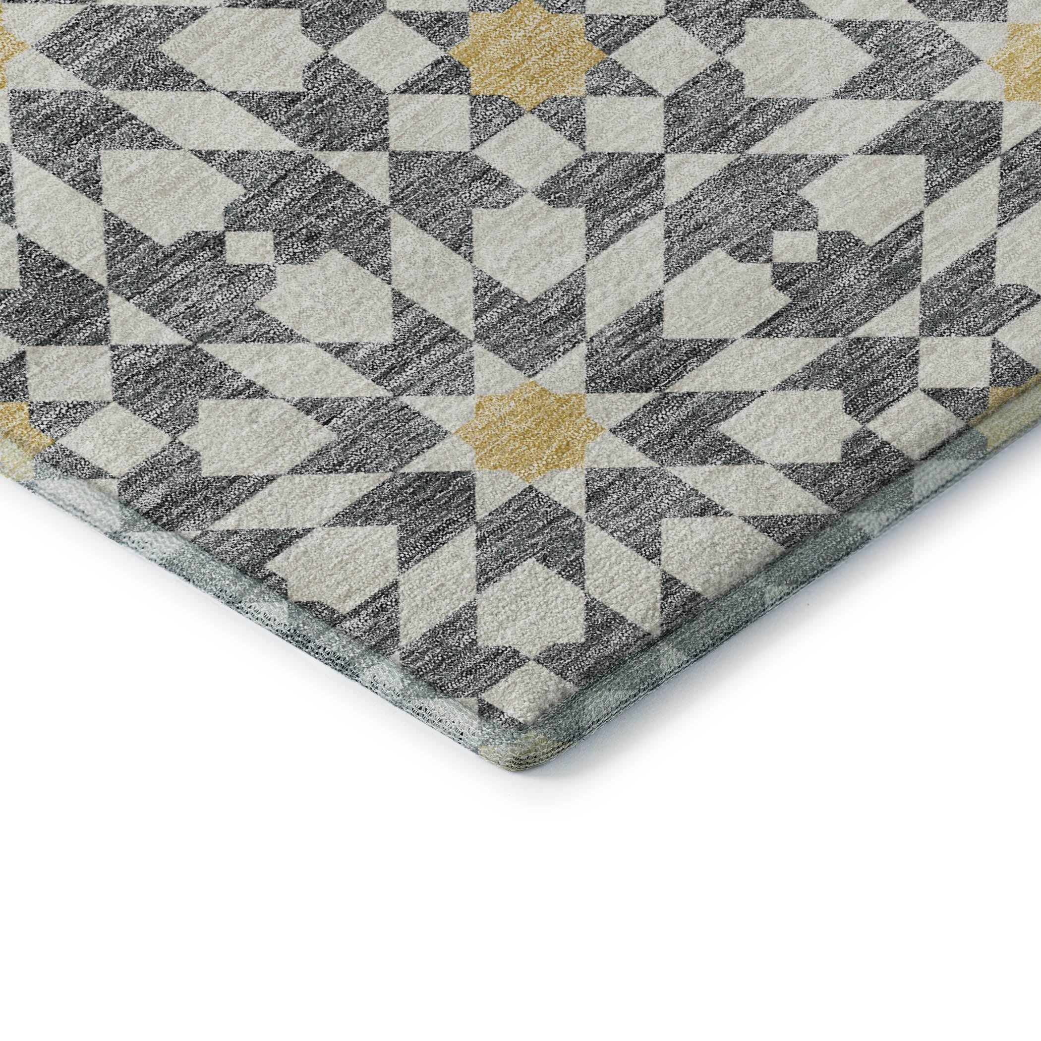 Queenstown Machine Washable Transitional Gray Rug 1'8" x 2'6" #shape_Rectangle
