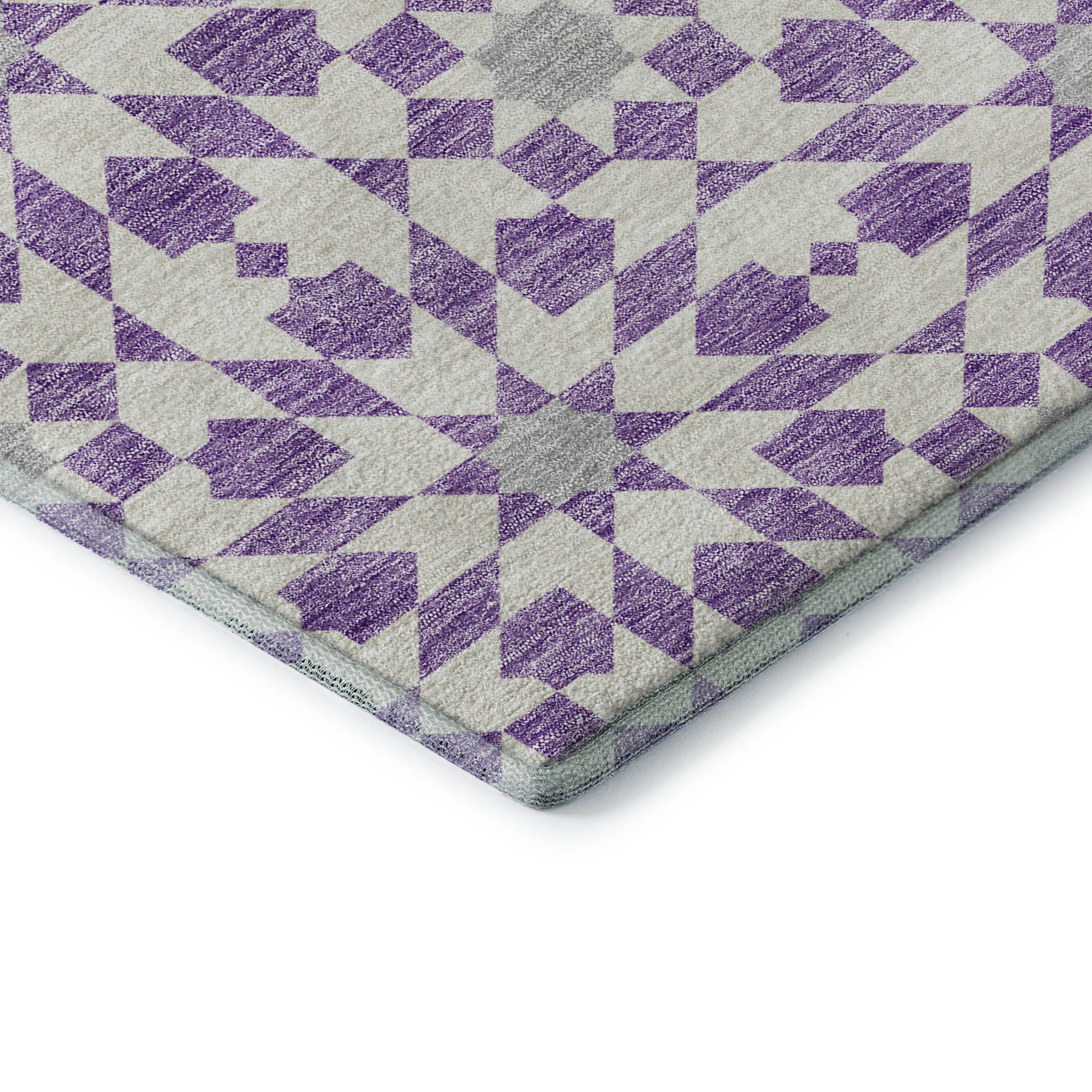Queenstown Machine Washable Transitional Lavender Purple Rug 1'8" x 2'6" #shape_Rectangle