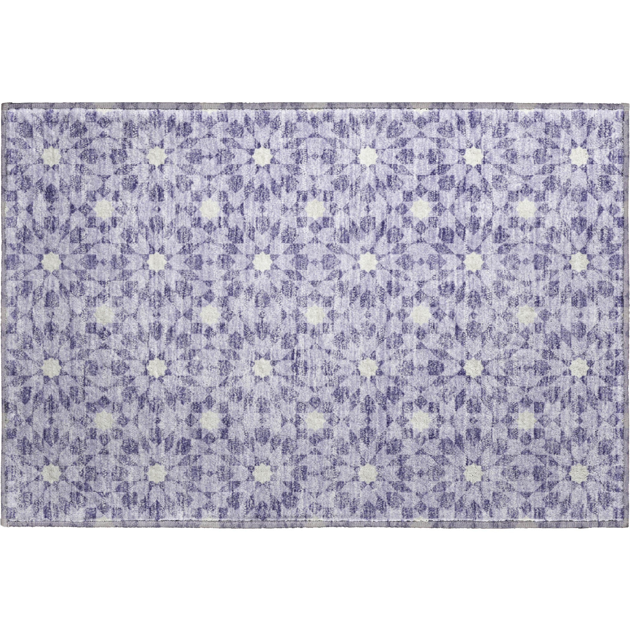 Queenstown Machine Washable Transitional Lilac Purple Rug 1'8" x 2'6" #shape_Rectangle