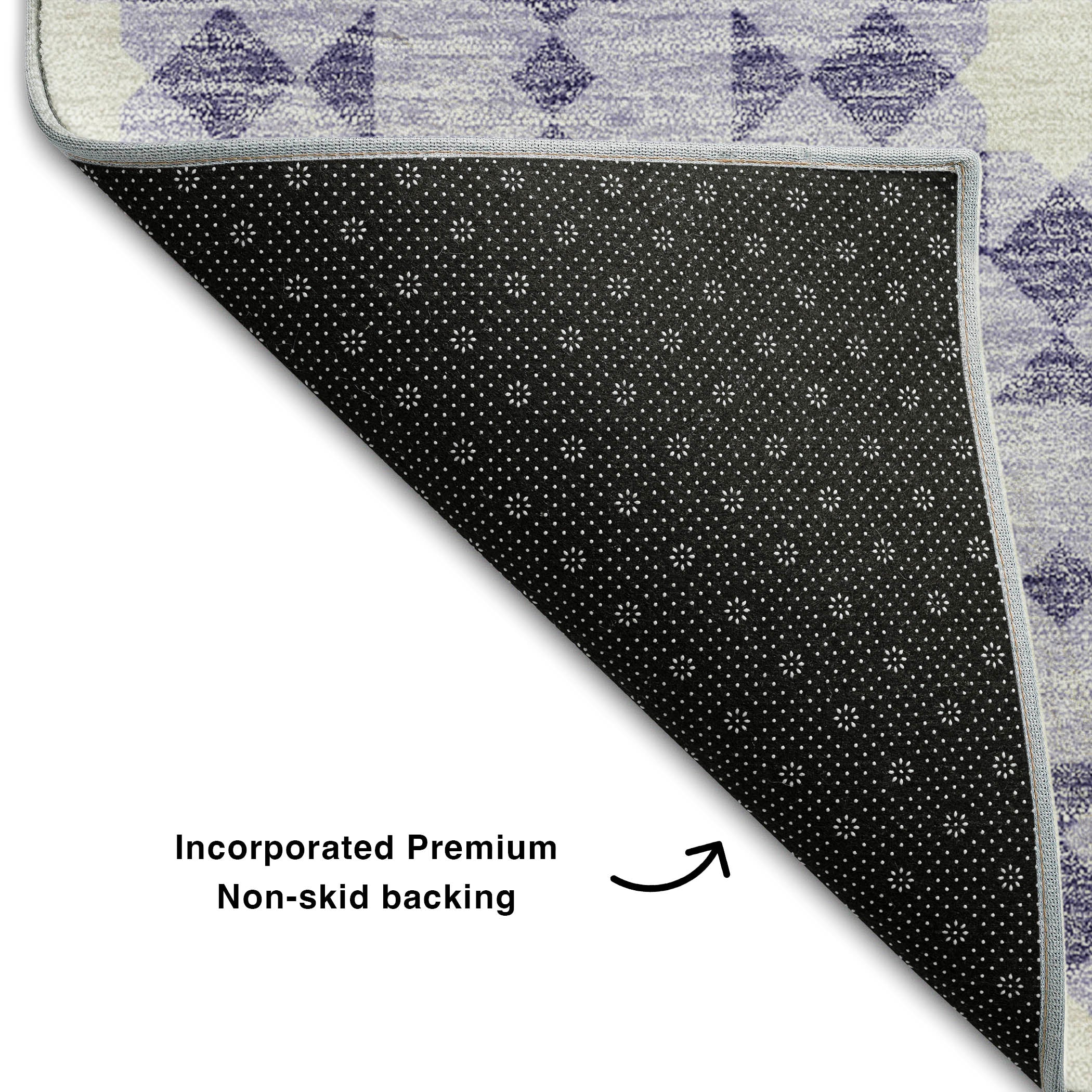 Queenstown Machine Washable Transitional Lilac Purple Rug 1'8" x 2'6" #shape_Rectangle