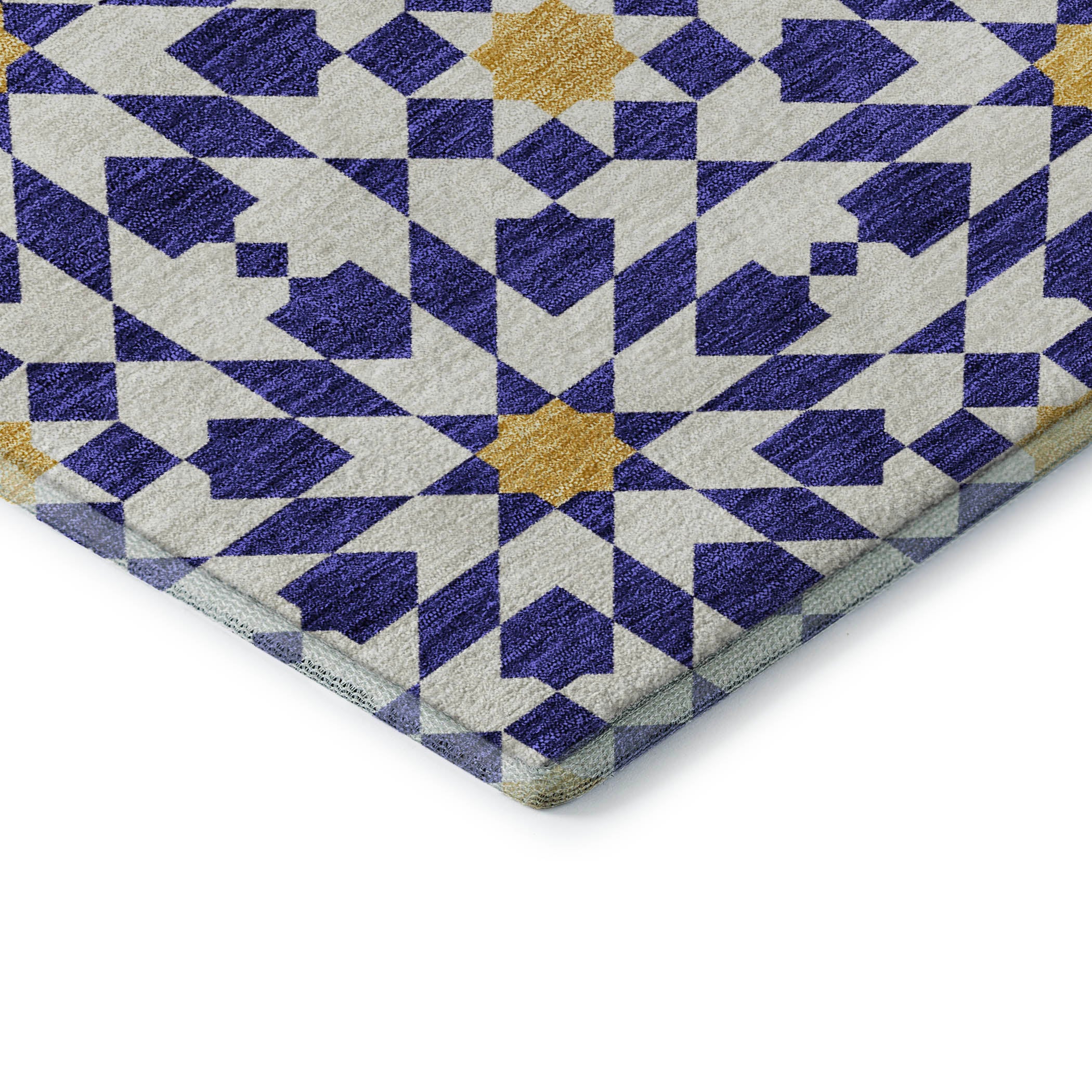 Queenstown Machine Washable Transitional Navy Blue Rug 1'8" x 2'6" #shape_Rectangle