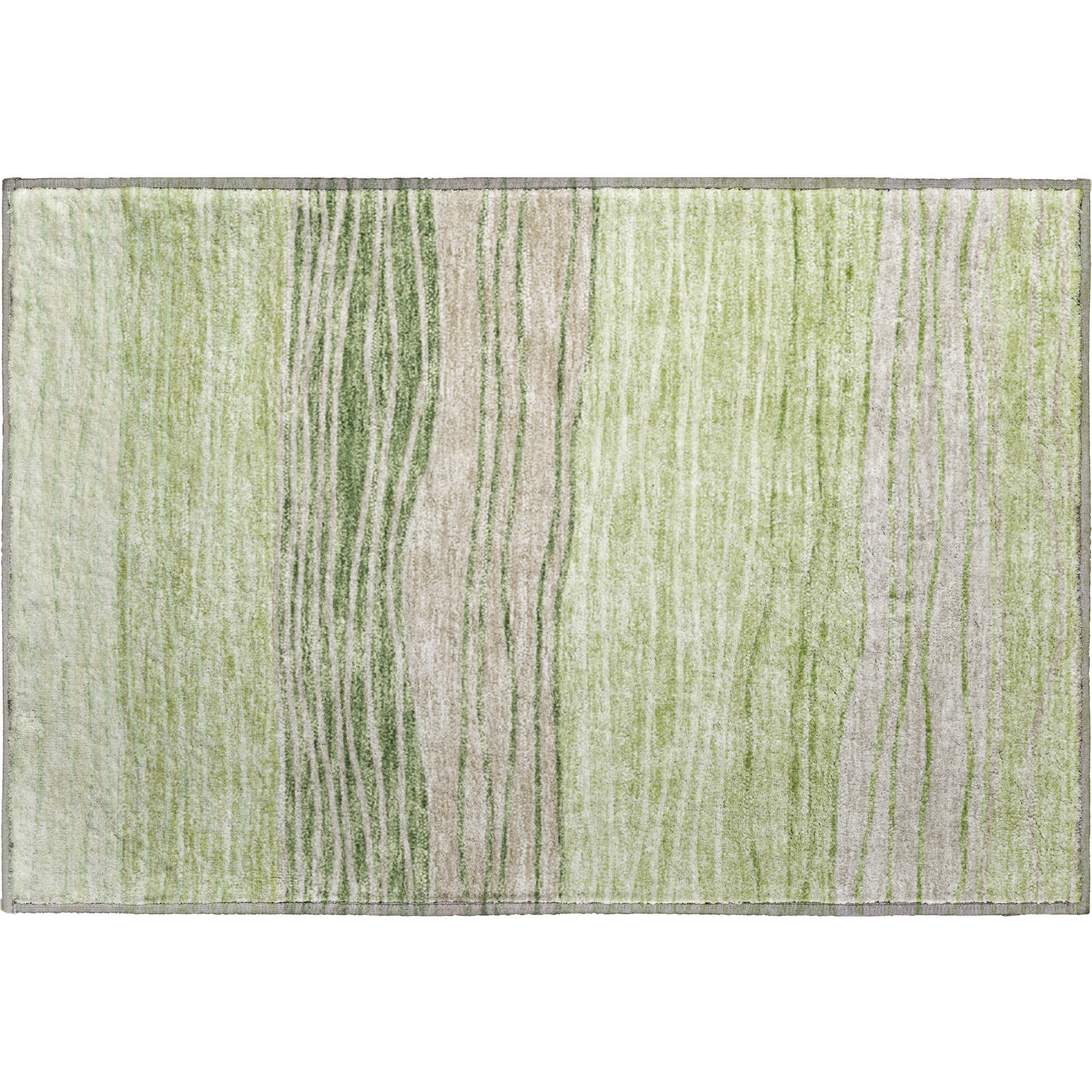 Seoul Machine Washable Transitional Aloe Green Rug 1'8" x 2'6" #shape_Rectangle