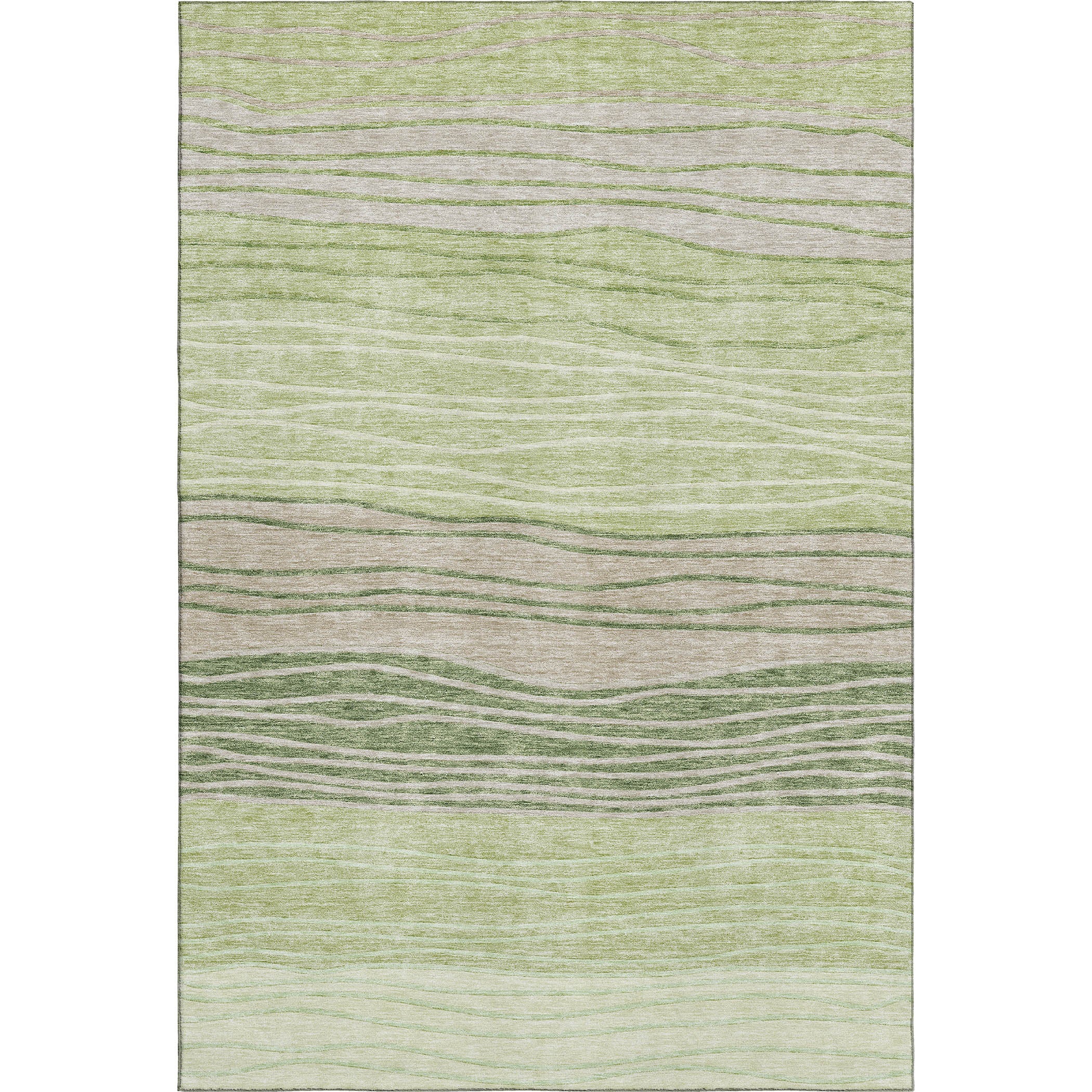 Seoul Machine Washable Transitional Aloe Green Rug 2'6" x 3'10" #shape_Rectangle