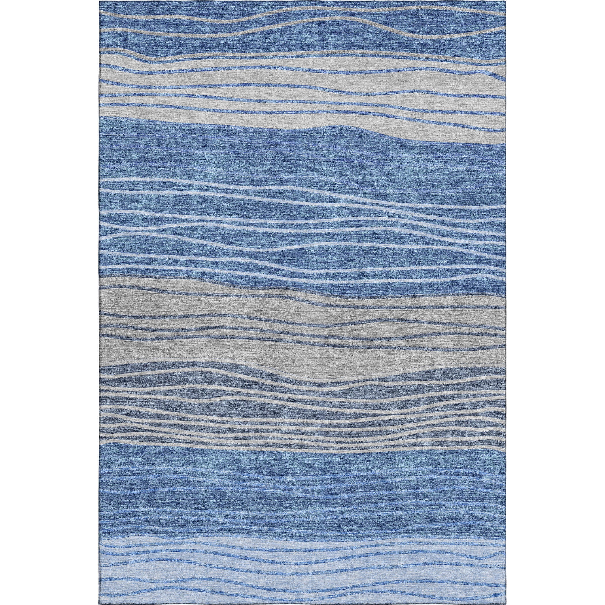 Seoul Machine Washable Transitional Blue Rug 2'6" x 3'10" #shape_Rectangle