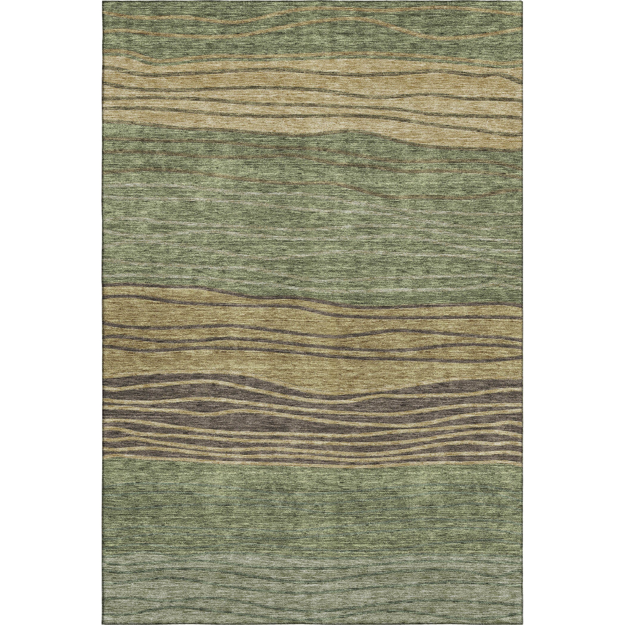 Seoul Machine Washable Transitional Olive Green Rug 2'6" x 3'10" #shape_Rectangle