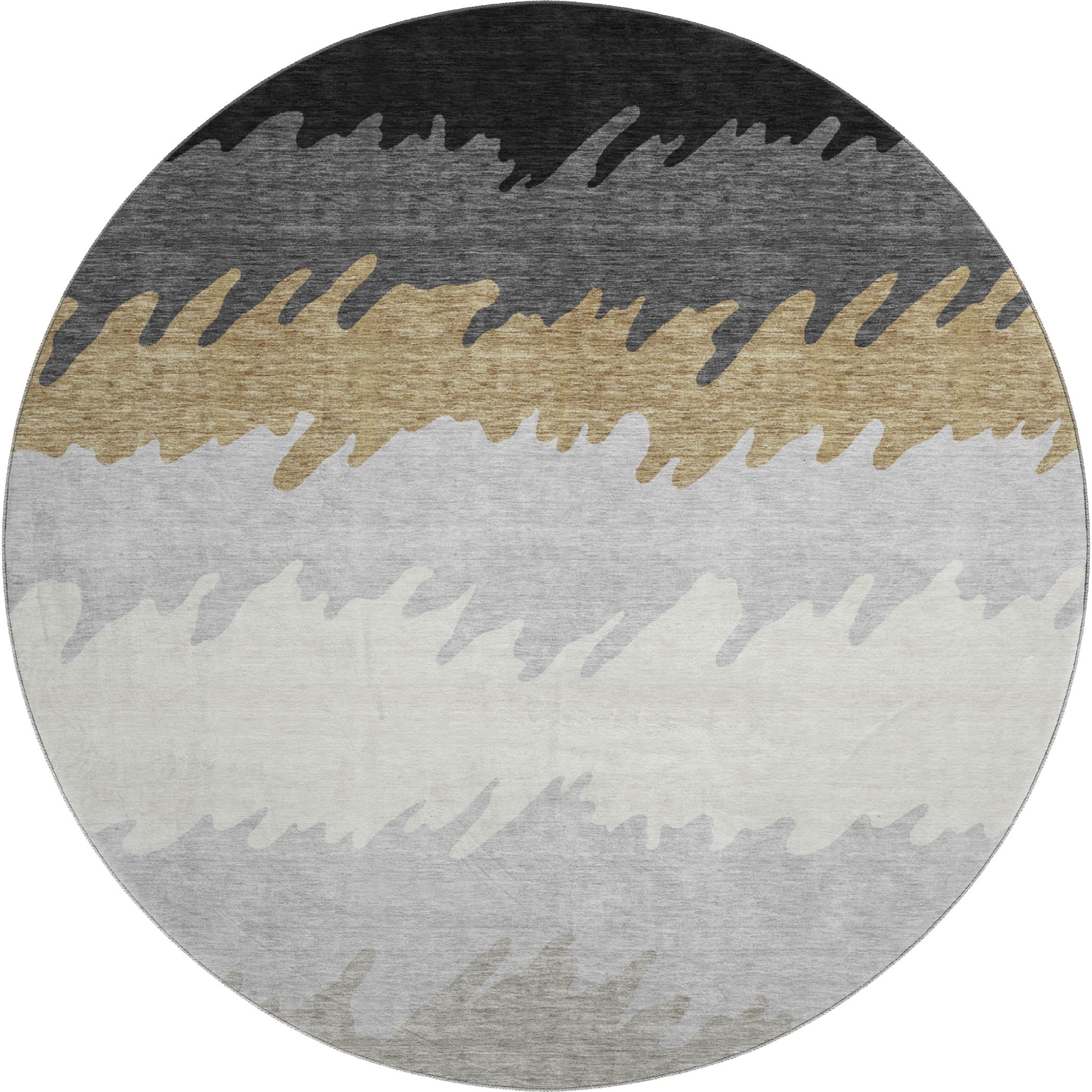Tallinn Machine Washable Transitional Black Rug 8' x 8' #shape_Round