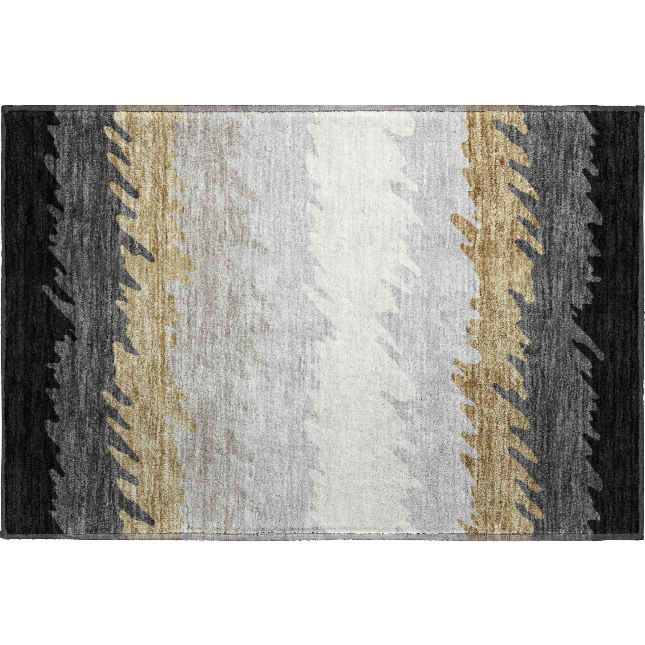 Tallinn Machine Washable Transitional Black Rug 1'8" x 2'6" #shape_Rectangle