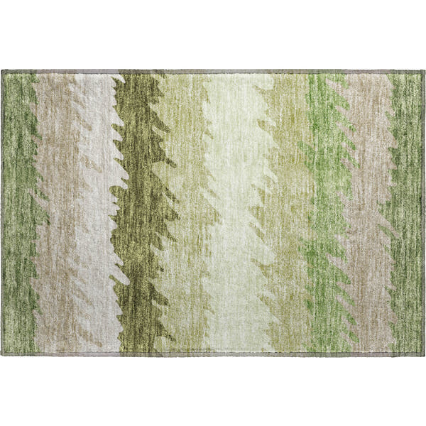 Tallinn Machine Washable Transitional Green Rug 1'8" x 2'6"