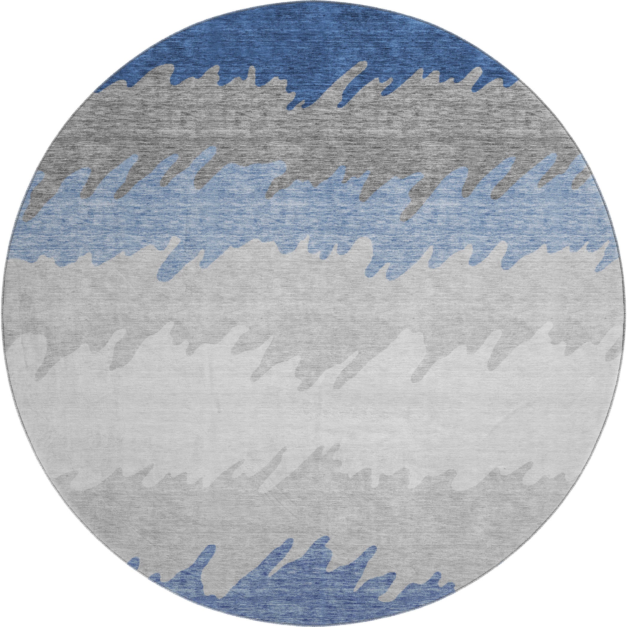 Tallinn Machine Washable Transitional Navy Blue Rug 8' x 8' #shape_Round