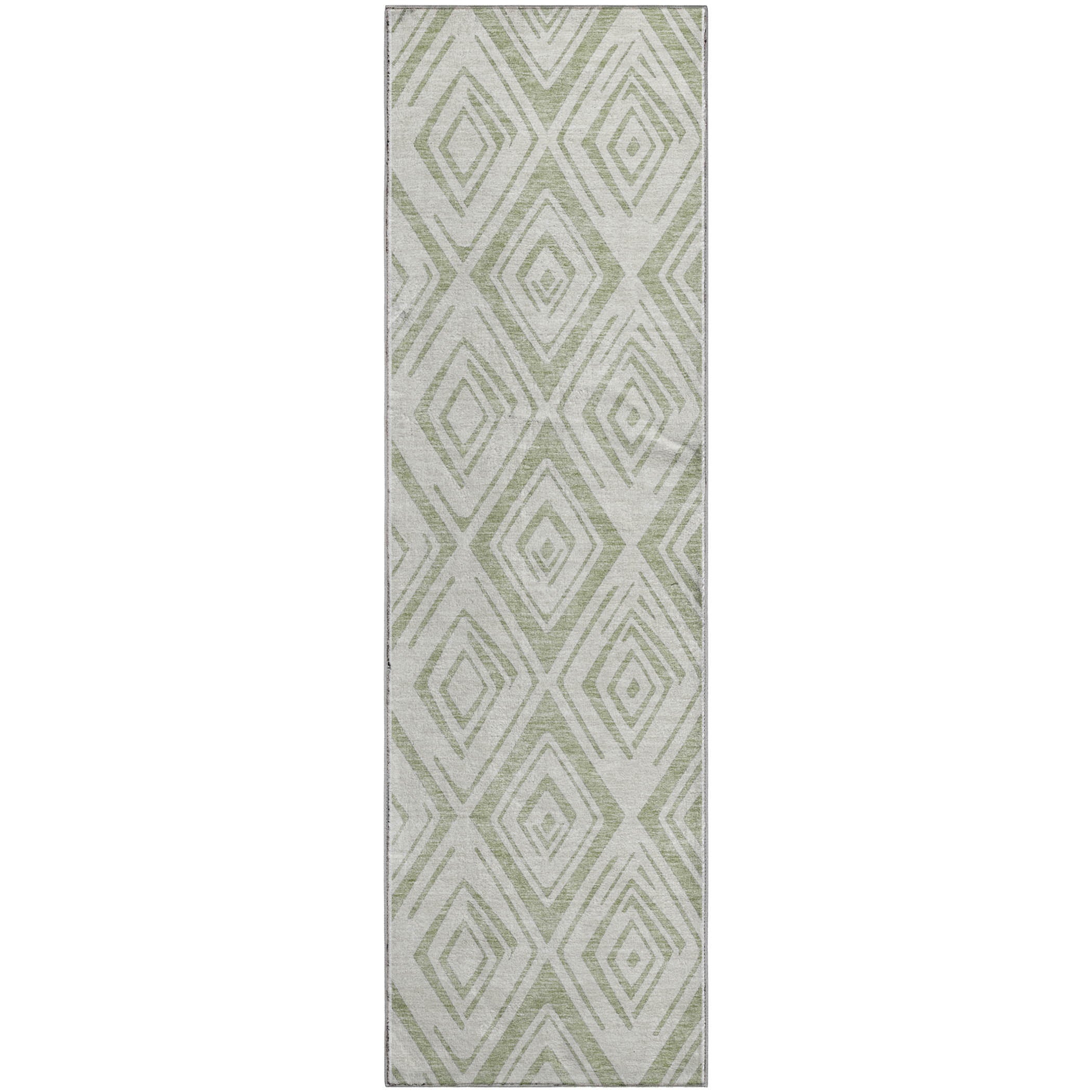 Salzburg Machine Washable Transitional Aloe Green Rug 2'3" x 7'6" #shape_Runner