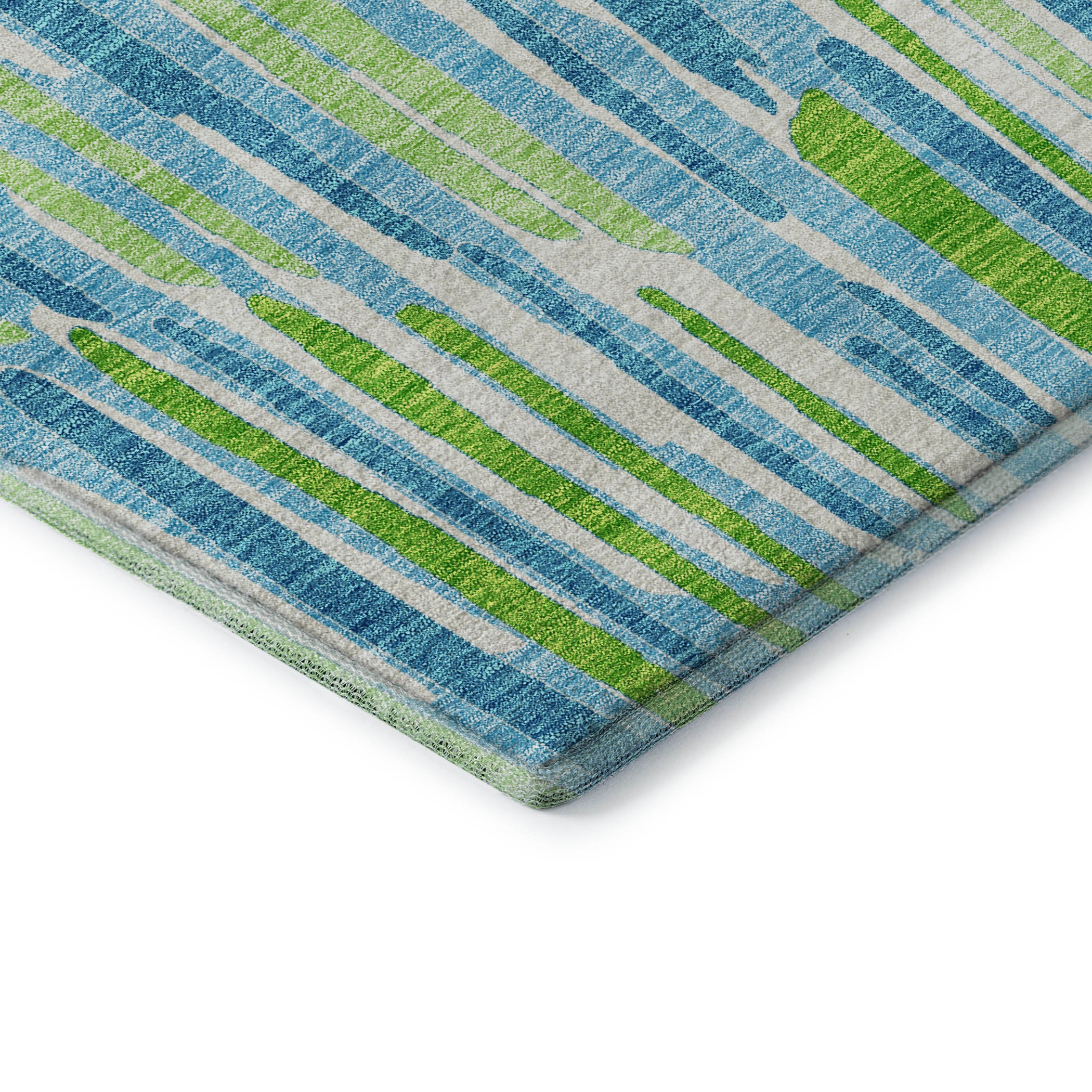 Cartagena Machine Washable Transitional Aqua Teal Rug 1'8" x 2'6" #shape_Rectangle