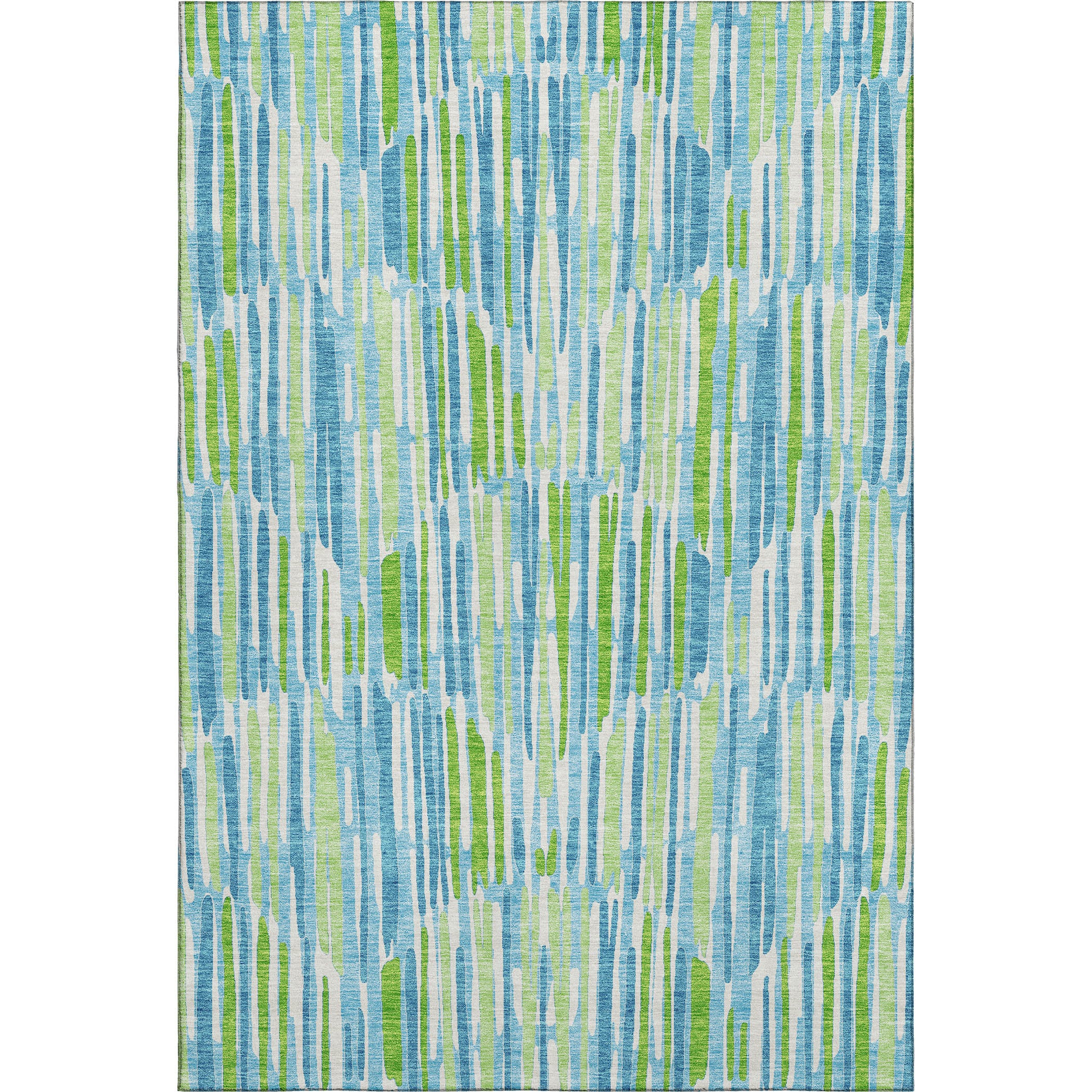 Cartagena Machine Washable Transitional Aqua Teal Rug 2'6" x 3'10" #shape_Rectangle