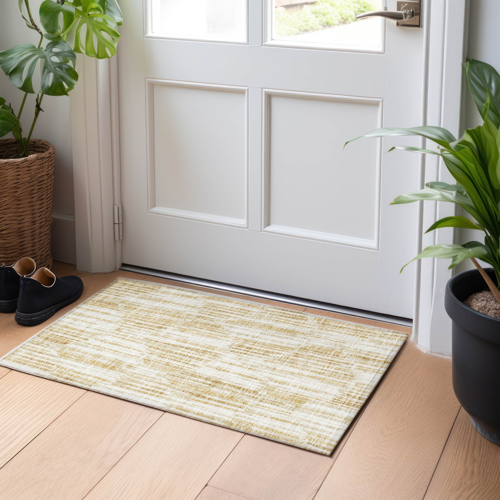 Cartagena Machine Washable Transitional Gold Rug 1'8" x 2'6" #shape_Rectangle