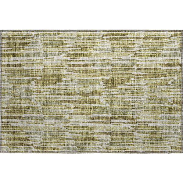 Cartagena Machine Washable Transitional Olive Green Rug 1'8" x 2'6"