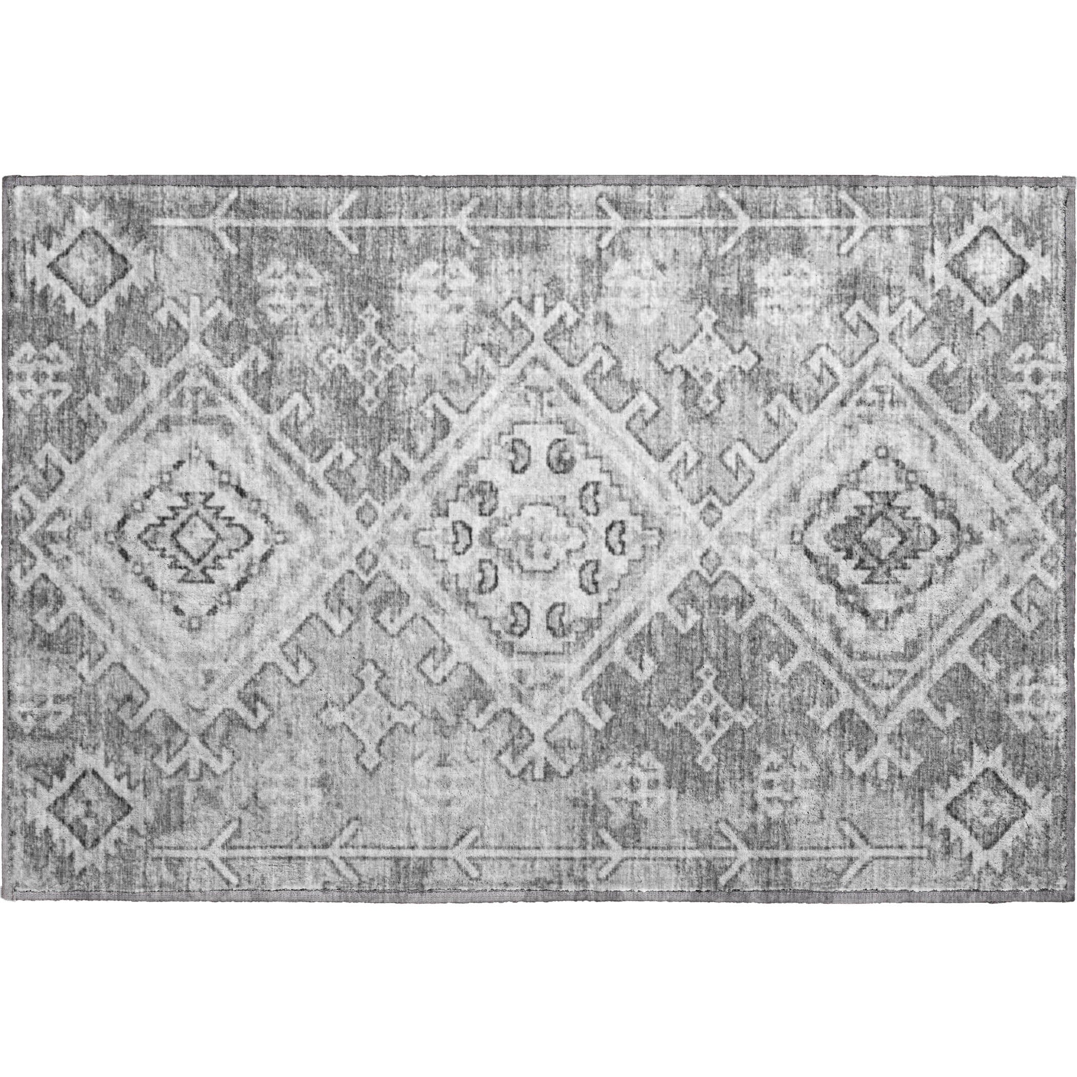 Zanzibar Machine Washable Transitional Ash Gray Rug 1'8" x 2'6" #shape_Rectangle