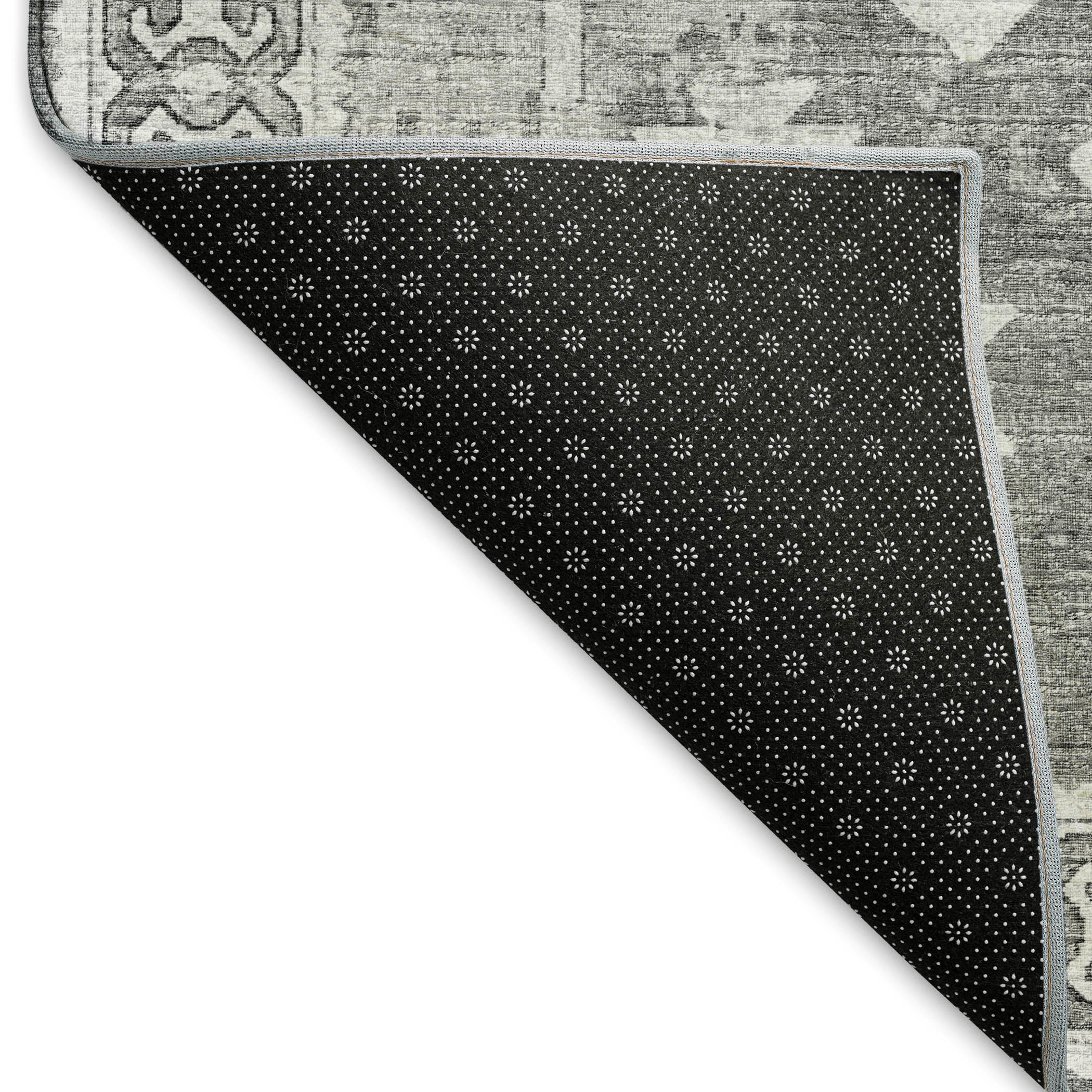 Zanzibar Machine Washable Transitional Ash Gray Rug 1'8" x 2'6" #shape_Rectangle