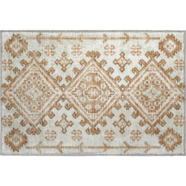 Zanzibar Machine Washable Transitional Canyon Orange Rug 1'8" x 2'6"