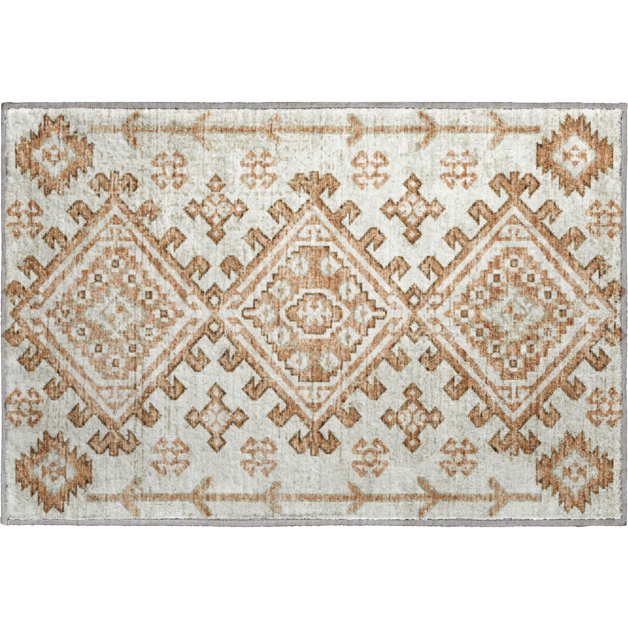 Zanzibar Machine Washable Transitional Canyon Orange Rug 1'8" x 2'6" #shape_Rectangle