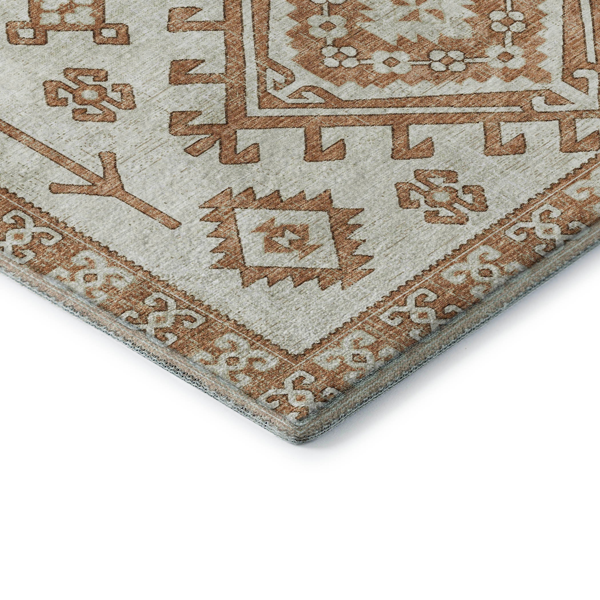 Zanzibar Machine Washable Transitional Canyon Orange Rug 1'8" x 2'6" #shape_Rectangle