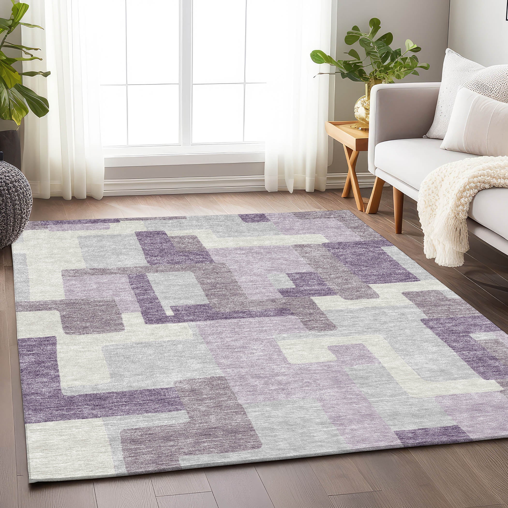 Marrakech Machine Washable Transitional Lavender Purple Rug 2'6" x 3'10" #shape_Rectangle